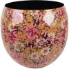 Clayre & Eef 66387 Żółto-Różowa Waza Dekoracyjna 28x25 cm