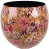 Clayre & Eef 66387 Żółto-Różowa Waza Dekoracyjna 28x25 cm