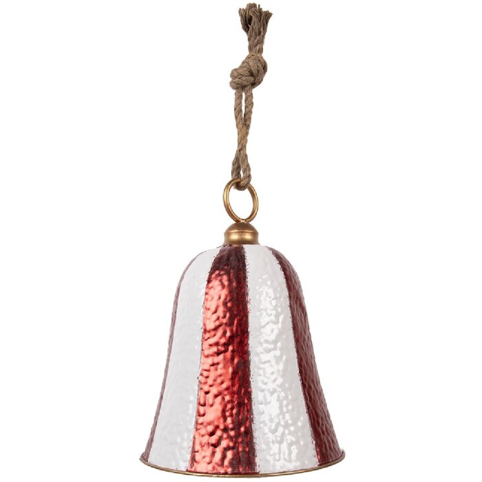 Clayre & Eef 6Y5925 Dzwonek dekoracyjny czerwono-biały 28x39 cm