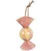 Clayre & Eef 6Y5928 Dekoracja Cukierki Żelazna 10x8x21 cm Różowo-Żółta