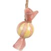 Clayre & Eef 6Y5928 Dekoracja Cukierki Żelazna 10x8x21 cm Różowo-Żółta
