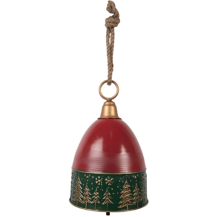 Dzwonek do drzwi Clayre & Eef, vintage, czerwono-zielony, Ø 26x38 cm