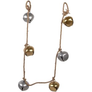 Dzwoneczki dekoracyjne Clayre & Eef, złoto-srebrne, 8x8x135 cm