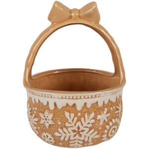 Koszyk ceramiczny Clayre & Eef, 15x21 cm, brąz-beż,...