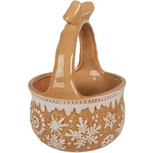 Koszyk ceramiczny Clayre & Eef, 15x21 cm, brąz-beż,...