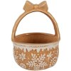 Koszyk ceramiczny Clayre & Eef, 15x21 cm, brąz-beż, styl wiejski