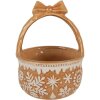 Koszyk ceramiczny Clayre & Eef, 15x21 cm, brąz-beż, styl wiejski