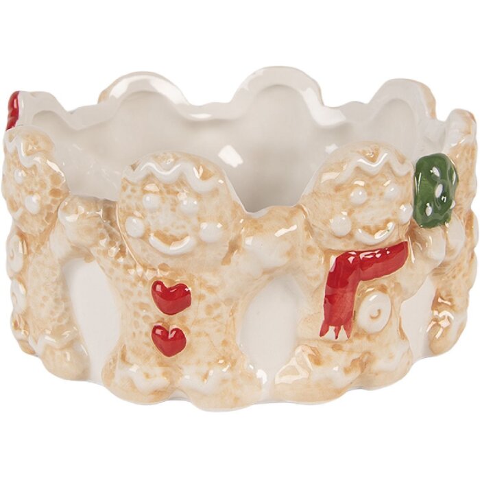 Szarałka keramikowa Clayre & Eef 6CE2233 Ø 14x7 cm, brąz/beż