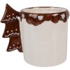 Beczka Clayre & Eef 400 ml, biało-brązowa, ceramika, 13x10x11 cm