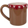 Kubek keramikowy Clayre & Eef 375 ml, 14x10x10 cm, brązowo-czerwony