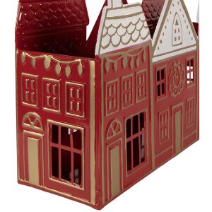 Clayre & Eef Świecznik na Tealighty 38x13x25 cm Czerwono-Biały