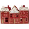 Clayre & Eef Świecznik na Tealighty 38x13x25 cm Czerwono-Biały