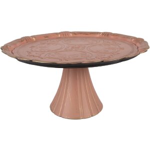 Clayre & Eef Talerz na tort różowe złoto 32x15 cm