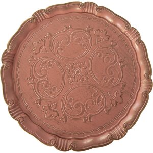 Clayre & Eef Talerz na tort różowe złoto 32x15 cm