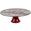 Clayre & Eef Talerz na tort Ø 29x10 cm Biało-Czerwony