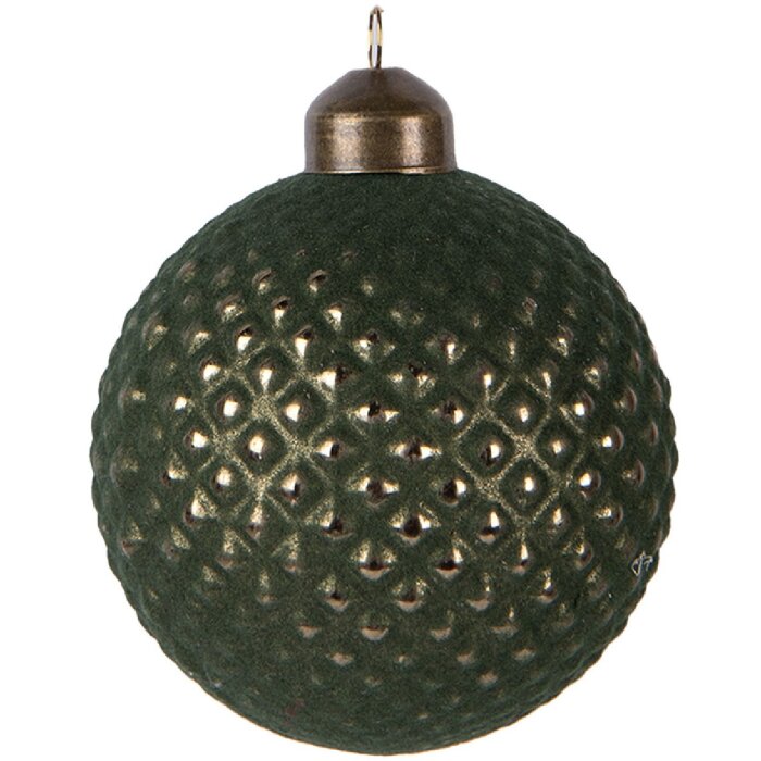 Clayre & Eef Bombka choinkowa zielona 8x9 cm