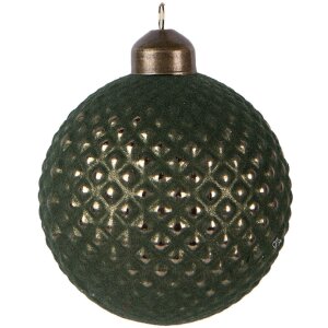 Clayre & Eef Bombka choinkowa zielona 8x9 cm