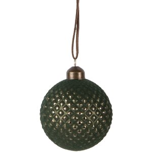 Clayre & Eef Bombka choinkowa zielona 8x9 cm