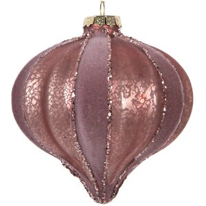 Clayre & Eef Bombka Choinkowa Różowa 10x10 cm