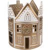 Clayre & Eef Świecznik Tealight Złoto-Biel 18x22 cm