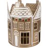 Clayre & Eef Świecznik Tealight Złoto-Biel 18x22 cm