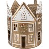 Clayre & Eef Świecznik Tealight Złoto-Biel 18x22 cm