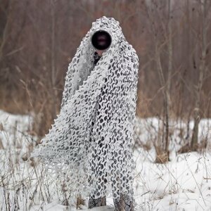 Buteo Photo Gear 3D-Liście Siatka Maskująca Camo Śnieg 1,5x3m
