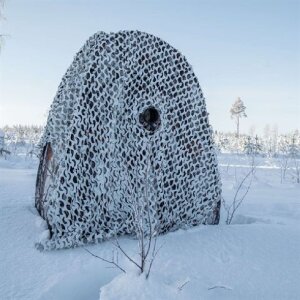 Buteo Photo Gear 3D-Liście Siatka Maskująca Camo Śnieg 2,4x3 m