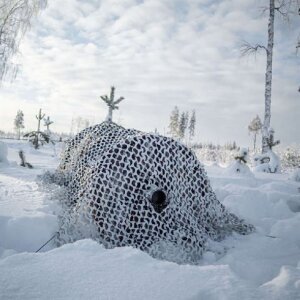 Buteo Photo Gear 3D-Liście Siatka Maskująca Camo Śnieg 2,4x3 m