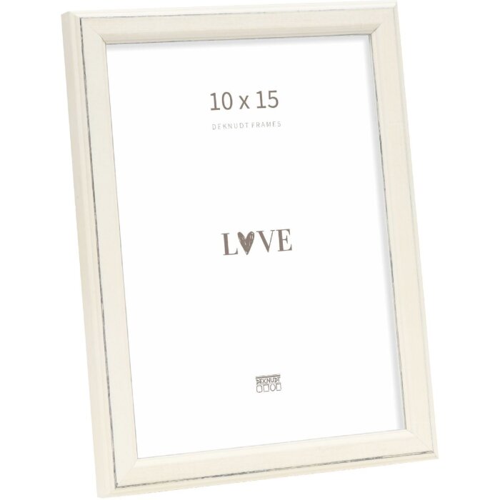 Ramka na zdjęcia Deknudt S236F1, 10x15 cm, biała – drewniana, z szkłem akrylowym