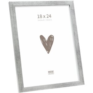 Ramka na zdjęcia z drewna Deknudt S243D, antik srebrna,...