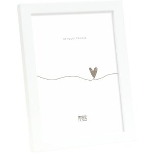 Ramka na zdjęcia z drewna Deknudt S243D, biała, 10x10 cm