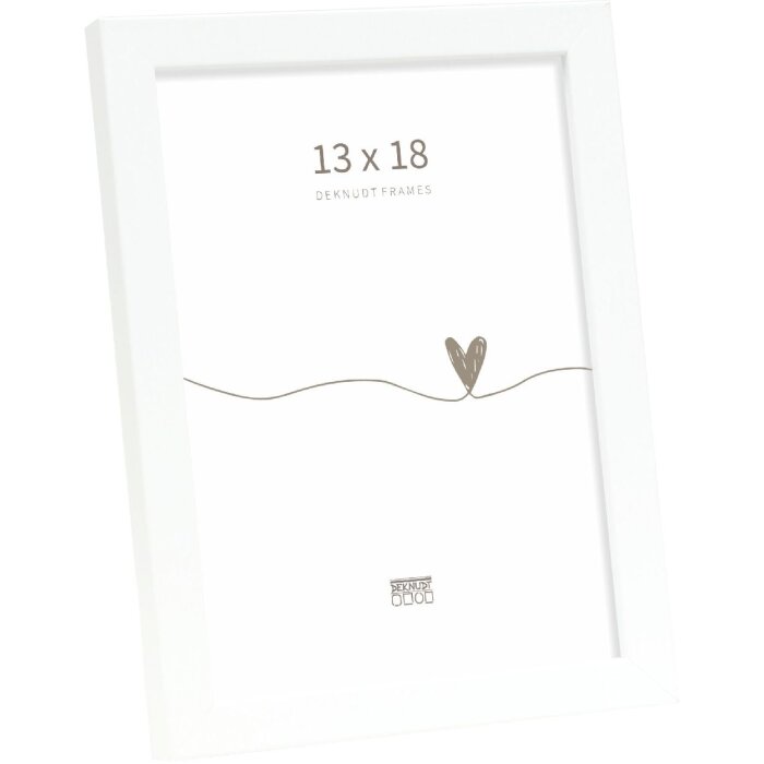 Ramka na zdjęcia z drewna Deknudt S243D, biała, 13x18 cm
