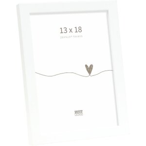 Ramka na zdjęcia z drewna Deknudt S243D, biała, 13x18 cm
