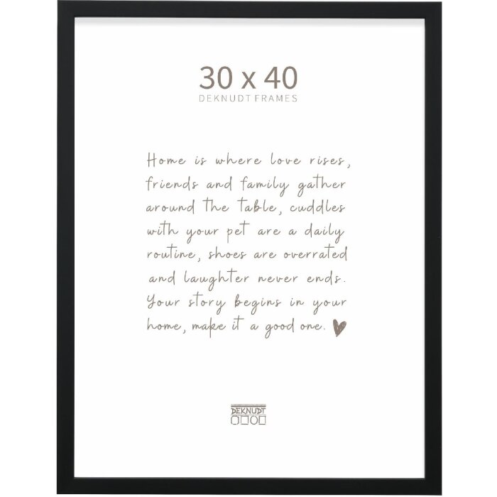 Ramka na zdjęcia z drewna Deknudt S243D, czarna, 30x40 cm