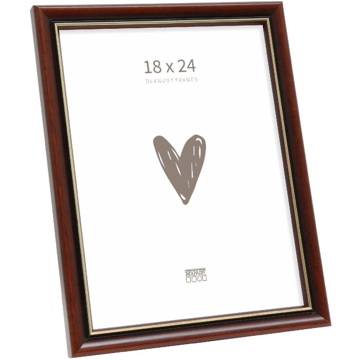 Ramka na zdjęcie 18x24 cm – klasyczna drewniana w kolorze brązowym