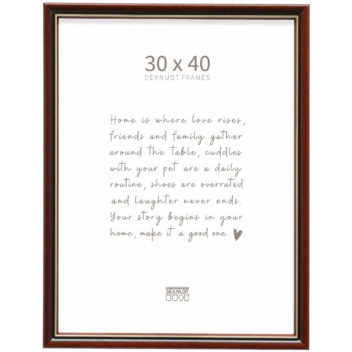 Deknudt S407H2 – Klasyczna ramka na zdjęcia z drewna 30x40 cm, brązowa