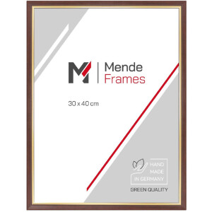 MendeFrames H007 Ramka Drewniana Orzech Złota Krawędź