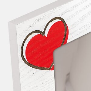ZEP Drewniana Ramka na Zdjęcia Zoe Biała 10x15 Serduszka