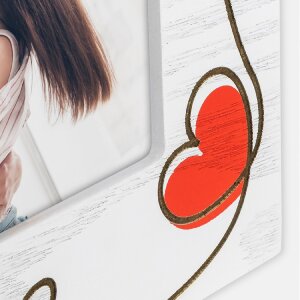 ZEP Drewniana Ramka na Zdjęcia Zoe Biała 10x15 Serduszka