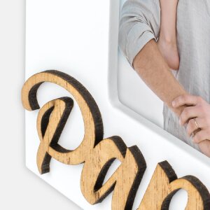 Rama na zdjęcie z drewna Lorenzo „Papa” 10x15 cm, biała