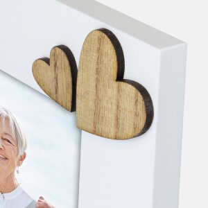 Ramka na zdjęcia ZEP Nonni – biała, 10x15 cm, z napisem i podstawką