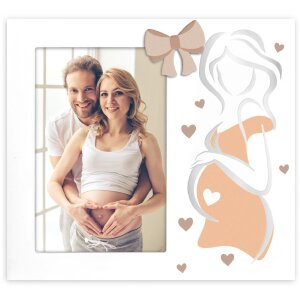 Ramka na zdjęcia z drewna Veronica 10x15 cm – do zdjęć z okresu ciąży