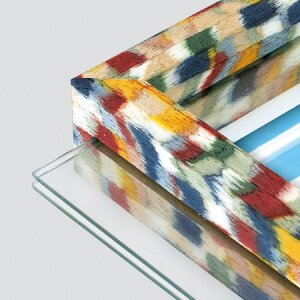 Rama na zdjęcia z drewna RECIFE 10x15 cm – wielokolorowa, dwustronna