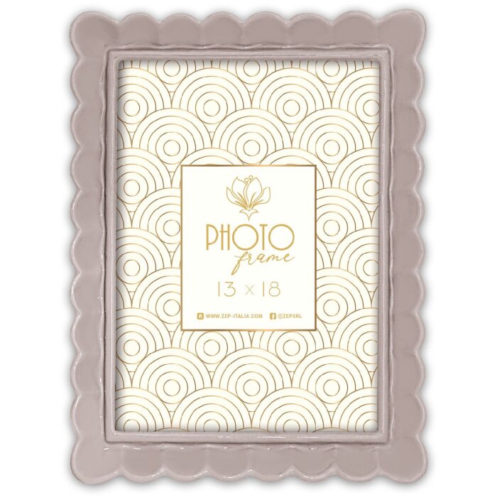 Ramka na zdjęcia HERVE G z tworzywa sztucznego 15x20 cm, kolor taupe