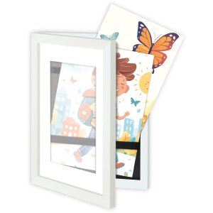 Ramka na zdjęcia z drewna London biała – DIN A4, do...