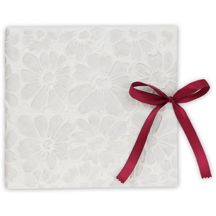 ZEP Fotoalbum Meryl VI 23x23 cm – elegancki album z wiązaniem książkowym z papierowym obwodem i czerwoną wstążką dekoracyjną