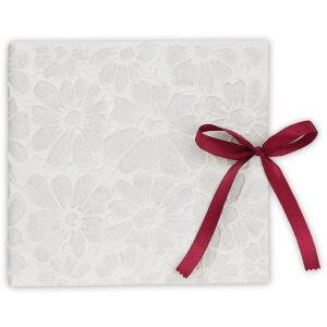 ZEP Fotoalbum Meryl VI 23x23 cm – elegancki album z wiązaniem książkowym z papierowym obwodem i czerwoną wstążką dekoracyjną