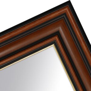 Lustrzany MendeFrames H017 – rama z drewna naturalnego, złota krawędź, różne formaty