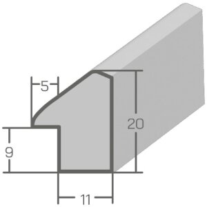 MendeFrames H080 Ramka Drewniana Szara 20x60 Szkło Muzealne